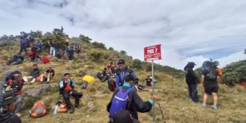 Pemandangan jalur pendakian di Gunung Bawakaraeng dengan vegetasi pegunungan dan langit cerah—menggambarkan kondisi alam yang bisa berubah drastis saat cuaca ekstrem. (Foto: Suara.com/Basarnas)