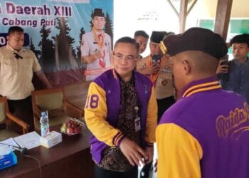 Bupati Pati Sudewo saat menghadiri acara pelepasan peserta Raimun Daerah XIII Kontingen Kwartir Cabang Pati, Jumat (22/8/2025). (Sumber: Pemkab Pati)