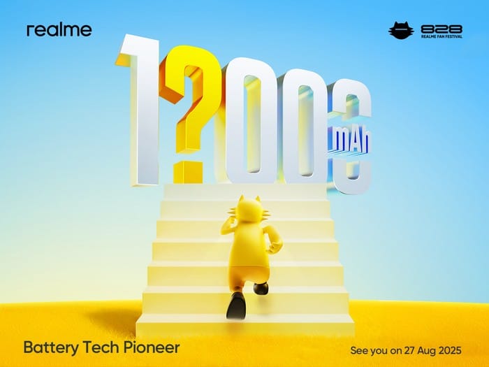 Realme Siapkan Ponsel Baterai 12.000mAh, Tiga Kali Lipat dari iPhone 16 Realme ponsel baterai jumbo beredar di media sosial China. (Sumber: Realme)
