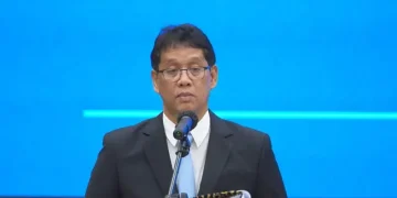 Menteri Keuangan Purbaya Yudhi Sadewa sedang menyampaikan keterangan kepada pers soal kebijakan pengalihan dana pemerintah. (Sumber: Liputan6.com/ Tira Santia)