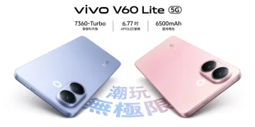 Tampilan Vivo V60 Lite 5G dengan desain stylish dan modul kamera ganda. (Sumber: Gizmochina)