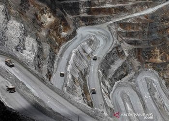 Pemandangan area tambang Grasberg milik PT Freeport Indonesia. (Sumber: Antara)