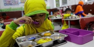 DPR khawatir orang tua melarang anak makan menu MBG setelah kasus keracunan massal, soroti pengawasan dan keamanan pangan menu Program Makan Bergizi Gratis harus ditingkatkan. Foto: BAGUS INDAHONO/EPA/Shutterstock