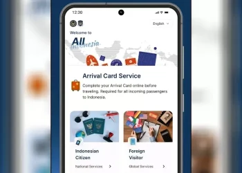 Tampilan antarmuka aplikasi All Indonesia saat pengajuan kedatangan. (Sumber: Dailynotif.com)