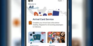 Tampilan antarmuka aplikasi All Indonesia saat pengajuan kedatangan. (Sumber: Dailynotif.com)