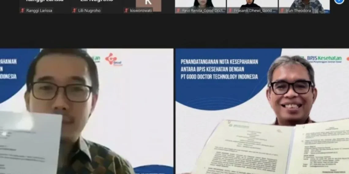 BPJS Kesehatan memperkenalkan VIOLA (Virtual Office Layanan Peserta), layanan administrasi peserta lewat Zoom meeting. Akses cepat, tanpa antre, jam Senin-Jumat pukul 08.00-15.00 WIB. Cari tahu cara daftar dan layanan yang tersedia. Foto: Antara News