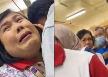 Tangkapan layar suasana perpisahan karyawan pabrik Gudang Garam yang viral di media sosial. (Sumber: jawapos)