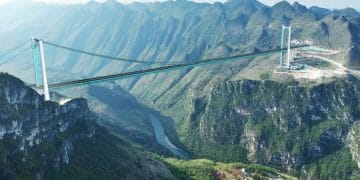 Dibuka 28 September 2025, jembatan Huajiang di China menyandang gelar tertinggi dunia dan mempercepat lintas ngarai. (Sumber: The HighestBridgest.com)