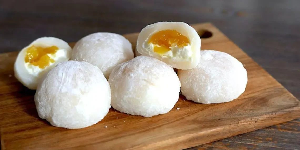 Resep kue mochi lembut dan kenyal ala Jepang dengan aneka isian manis. Lengkap dengan bahan, cara membuat, variasi, dan tips agar mochi tidak keras. (Sumber foto: youtube.com/Was Kitchen)