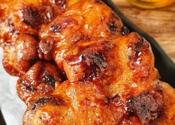 Pisang goreng madu matang keemasan, terlihat karamelisasi madu yang melekat di adonan. (Sumber: Cookpad / vellypricilya)