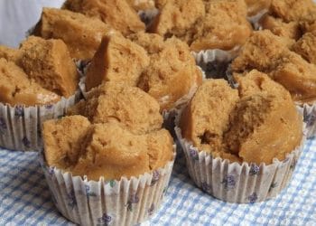 Bolu kukus gula merah tampak mekar sempurna dengan warna cokelat alami dari gula merah dan tekstur lembut. Cocok disajikan untuk camilan keluarga. (Sumber: veronteokitchen.blogspot.com)