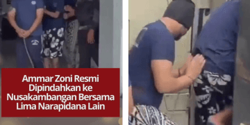 Ammar Zoni resmi dipindahkan ke Nusakambangan bersama lima narapidana lain. Tiba pukul 07.43 WIB dengan pengawalan ketat dan tangan terikat.