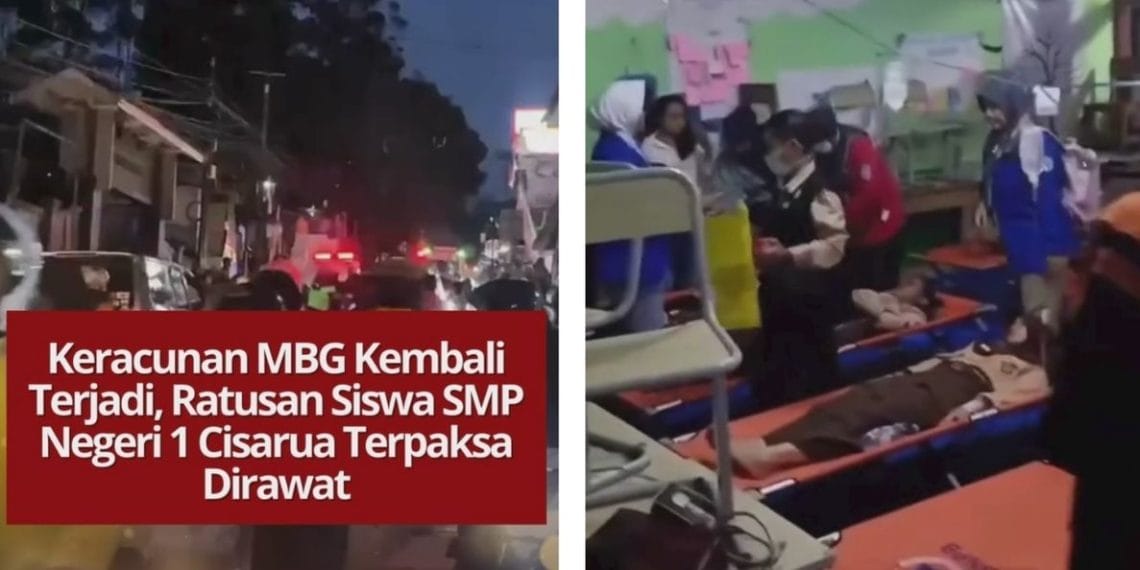 Keracunan MBG Kembali Terjadi, Ratusan Siswa SMP Negeri 1 Cisarua Terpaksa Dirawat Ratusan siswa SMP Negeri 1 Cisarua alami keracunan makanan program MBG di Bandung Barat. Lebih dari 115 siswa dirawat, orangtua desak penghentian sementara program.