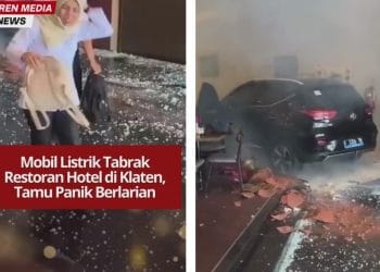 Mobil listrik menerobos restoran hotel di Klaten, bikin tamu panik. Diduga pengemudi kehilangan kendali, beruntung tak ada korban luka.