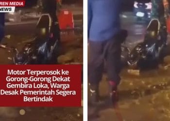 Motor terperosok ke gorong-gorong proyek tak selesai dekat Gembira Loka. Warga desak pemerintah perbaiki penerangan demi keselamatan pengguna jalan.