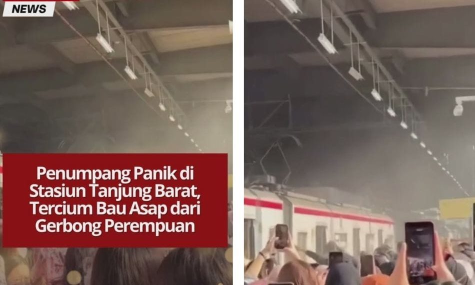 Penumpang KRL panik di Stasiun Tanjung Barat usai mencium bau asap di gerbong perempuan. Petugas KAI Commuter langsung lakukan pemeriksaan.