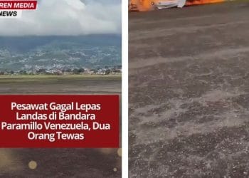 Pesawat gagal lepas landas di Bandara Paramillo, Venezuela, menewaskan dua orang dan memicu kepanikan. Video detik-detik kejadian viral di media sosial.