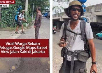 Netizen Jakarta viral di TikTok usai merekam petugas Google Street View berjalan sambil menggendong kamera biru khas Google di tengah kota.