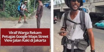 Netizen Jakarta viral di TikTok usai merekam petugas Google Street View berjalan sambil menggendong kamera biru khas Google di tengah kota.