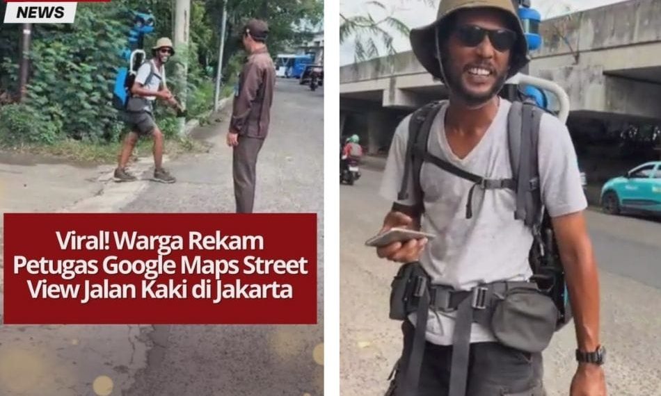 Viral! Warga Rekam Petugas Google Maps Street View Jalan Kaki di Jakarta Netizen Jakarta viral di TikTok usai merekam petugas Google Street View berjalan sambil menggendong kamera biru khas Google di tengah kota.