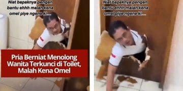 Pria berniat menolong wanita terkunci di toilet malah kena omel. Aksinya viral dan menuai pro-kontra warganet.