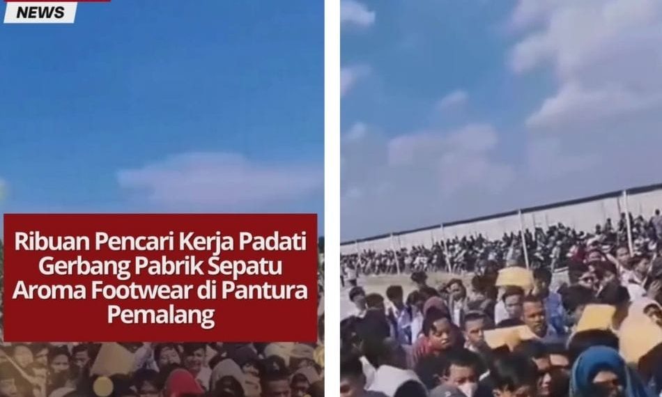 Ribuan pelamar kerja memadati PT. Aroma Footwear IDN Pemalang–Tegal yang membuka 15 ribu lowongan kerja, jadi sorotan publik.