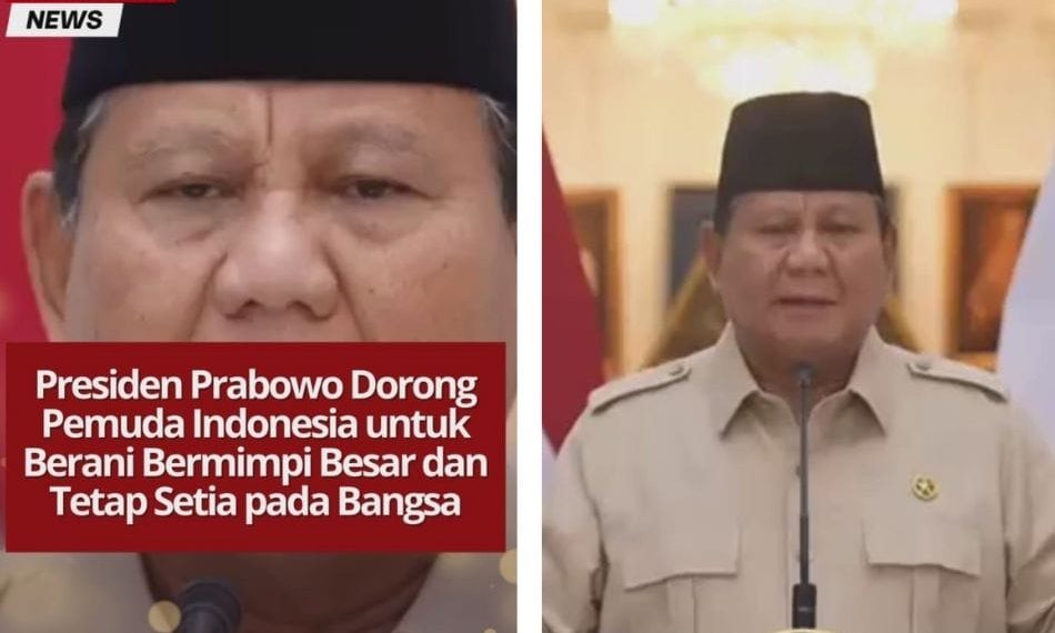 Presiden Prabowo ajak pemuda Indonesia untuk jujur, berani, dan setia pada bangsa serta tidak takut bermimpi besar demi masa depan Indonesia.