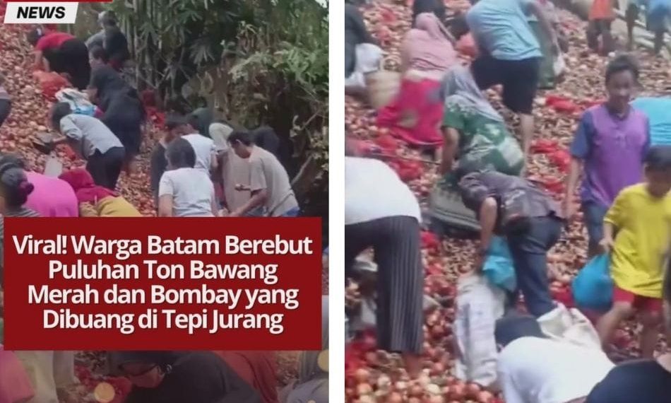 Puluhan ton bawang merah dan bawang bombay ditemukan di tepi jurang kawasan Batu Ampar, Batam. Warga pun berbondong-bondong mengambilnya, bikin heboh media sosial.