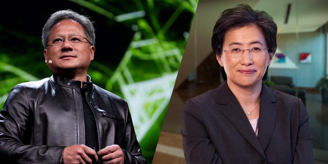 Jensen Huang dan Lisa Su, dua pemimpin raksasa chip Nvidia dan AMD, ternyata memiliki hubungan keluarga. Simak kisah menarik di balik persaingan mereka. (Foto: wccftech.com)