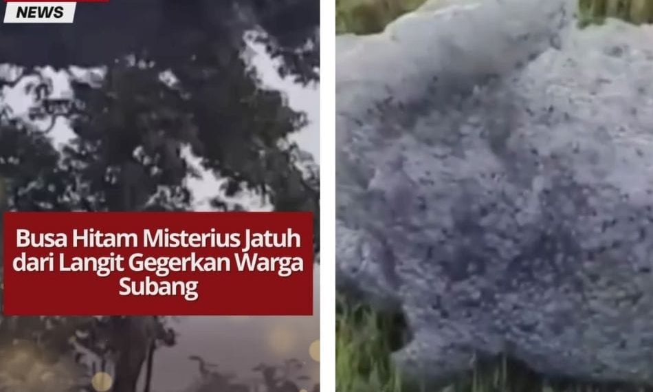 Busa hitam berbau limbah jatuh dari langit gegerkan warga Subang. Diduga berasal dari limbah industri, warga minta pemerintah turun tangan.