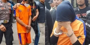 Polisi Karawang menangkap pasangan muda yang tega melakban mulut bayi mereka hingga tewas. Bayi ditemukan dalam ransel di pinggir sawah. (Foto: Lambe Turah)