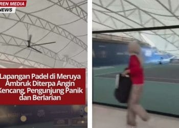 Lapangan padel di Meruya, Jakarta Barat, ambruk diterpa angin kencang dan hujan deras. Pengunjung panik, BPBD evakuasi lokasi dan imbau waspada cuaca ekstrem.