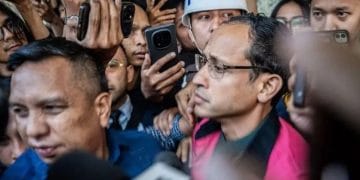 Majelis Hakim PN Jakarta Selatan menolak praperadilan Nadiem Makarim. Penetapan tersangka kasus korupsi Chromebook dinyatakan sah menurut hukum. (Foto: Antara/Bayu Pratama)