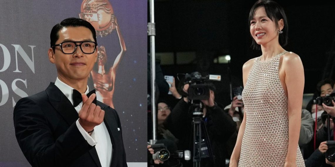 Momen Bersejarah Hyun Bin dan Son Ye-jin di Blue Dragon Film Awards Hyun Bin dan Son Ye-jin menorehkan sejarah di Blue Dragon Film Awards 2025 dengan meraih Best Actor dan Best Actress sekaligus sebagai pasangan suami istri. (Foto: AP Photo/Ahn Young-joon)