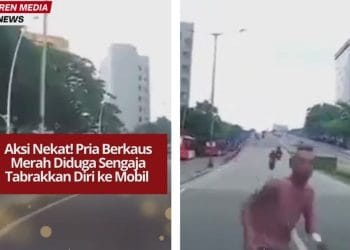 Viral pria berkaus merah terekam dashcam menabrakkan diri ke mobil diduga untuk memeras korban. Warganet diimbau waspada terhadap modus serupa.