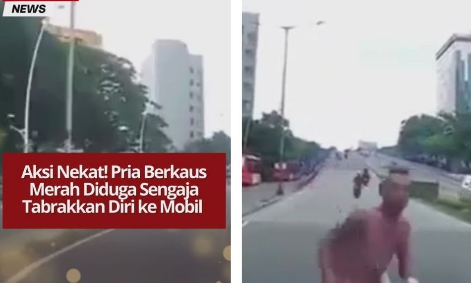 Viral pria berkaus merah terekam dashcam menabrakkan diri ke mobil diduga untuk memeras korban. Warganet diimbau waspada terhadap modus serupa.