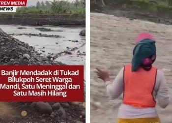 Air sungai tiba-tiba meluap di Tukad Bilukpoh dan menyeret warga yang sedang mandi. Satu tewas, satu hilang, dan pencarian masih dilakukan petugas.