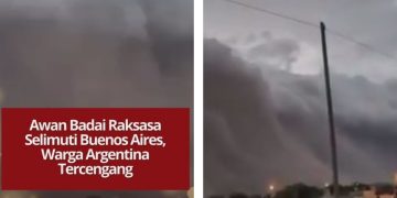 Awan badai raksasa melintas di atas Buenos Aires, menciptakan pemandangan dramatis yang membuat warga Argentina tercengang saat kota diselimuti awan gelap menjulang tinggi.