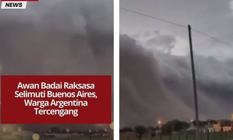 Awan badai raksasa melintas di atas Buenos Aires, menciptakan pemandangan dramatis yang membuat warga Argentina tercengang saat kota diselimuti awan gelap menjulang tinggi.