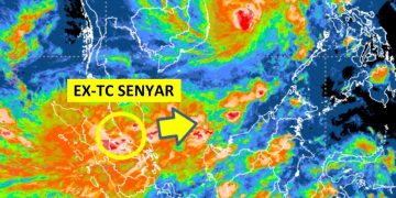 BMKG menyampaikan Siklon Senyar telah melemah dan bergerak ke wilayah Malaysia. Sejumlah daerah masih berpotensi hujan lebat hingga angin kencang. (Foto: Tangkapan Layar BMKG)