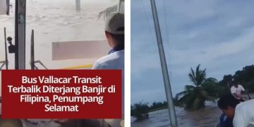 Bus Vallacar Transit terguling usai diterjang banjir di Filipina. Tak ada korban jiwa, penumpang alami luka ringan dan syok.