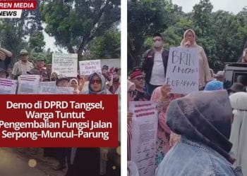 Warga Tangsel berunjuk rasa di DPRD menuntut pengembalian fungsi jalan Serpong–Muncul–Parung sebagai jalan Provinsi Banten.