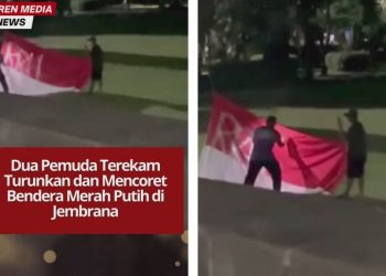 Dua pemuda di Jembrana terekam menurunkan dan mencoret bendera Merah Putih pada Selasa malam. Aksi ini viral, sementara identitas pelaku belum diketahui.
