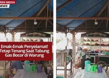 Viral emak-emak tetap tenang saat tabung gas bocor di warung, sigap pindahkan ke luar dan selamatkan lingkungan dari potensi kebakaran.