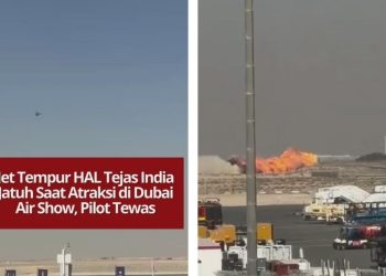 Jet tempur HAL Tejas India jatuh saat atraksi di Dubai Air Show dan menewaskan pilot, memicu kepanikan penonton di Bandara Al Maktoum.