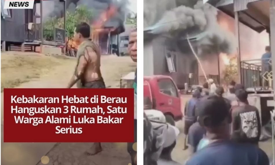 Kebakaran Hebat di Berau! Tiga Rumah Hangus, Satu Warga Alami Luka Bakar Serius Kebakaran hebat melanda permukiman di Berau dan menghanguskan tiga rumah. Satu warga mengalami luka bakar serius sementara penyebab api masih belum diketahui.