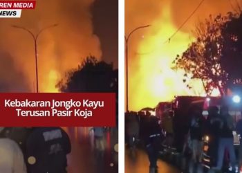 Kebakaran hebat melumat jongko kayu di Terusan Pasir Koja, Sukahaji, malam ini. Puluhan keluarga terpuruk dan warga panik akibat risiko merembet ke permukiman.
