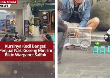 Aksi penjual nasi goreng yang duduk di kursi super kecil bikin warganet salfok. Videonya viral dan menimbulkan tanya: benar jualan atau konten unik?