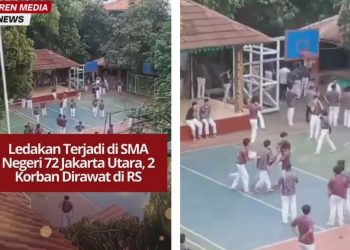 Ledakan terjadi di SMA Negeri 72 Jakarta Utara sebelum Sholat Jumat, 2 korban luka dirawat di RS. Polisi masih selidiki sumber ledakan.