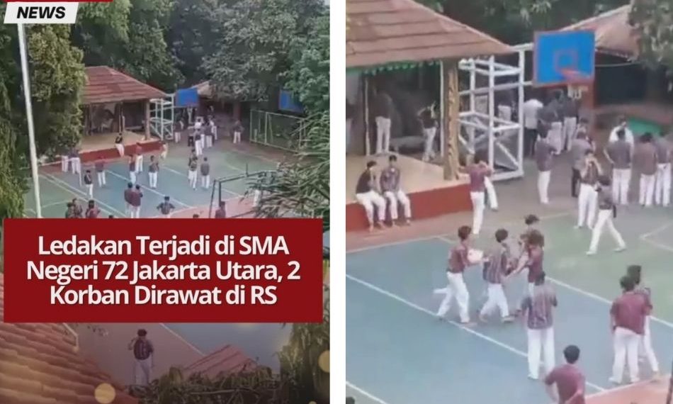Ledakan terjadi di SMA Negeri 72 Jakarta Utara sebelum Sholat Jumat, 2 korban luka dirawat di RS. Polisi masih selidiki sumber ledakan.